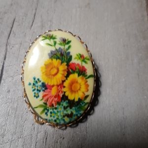 Vintage brooch with flowers